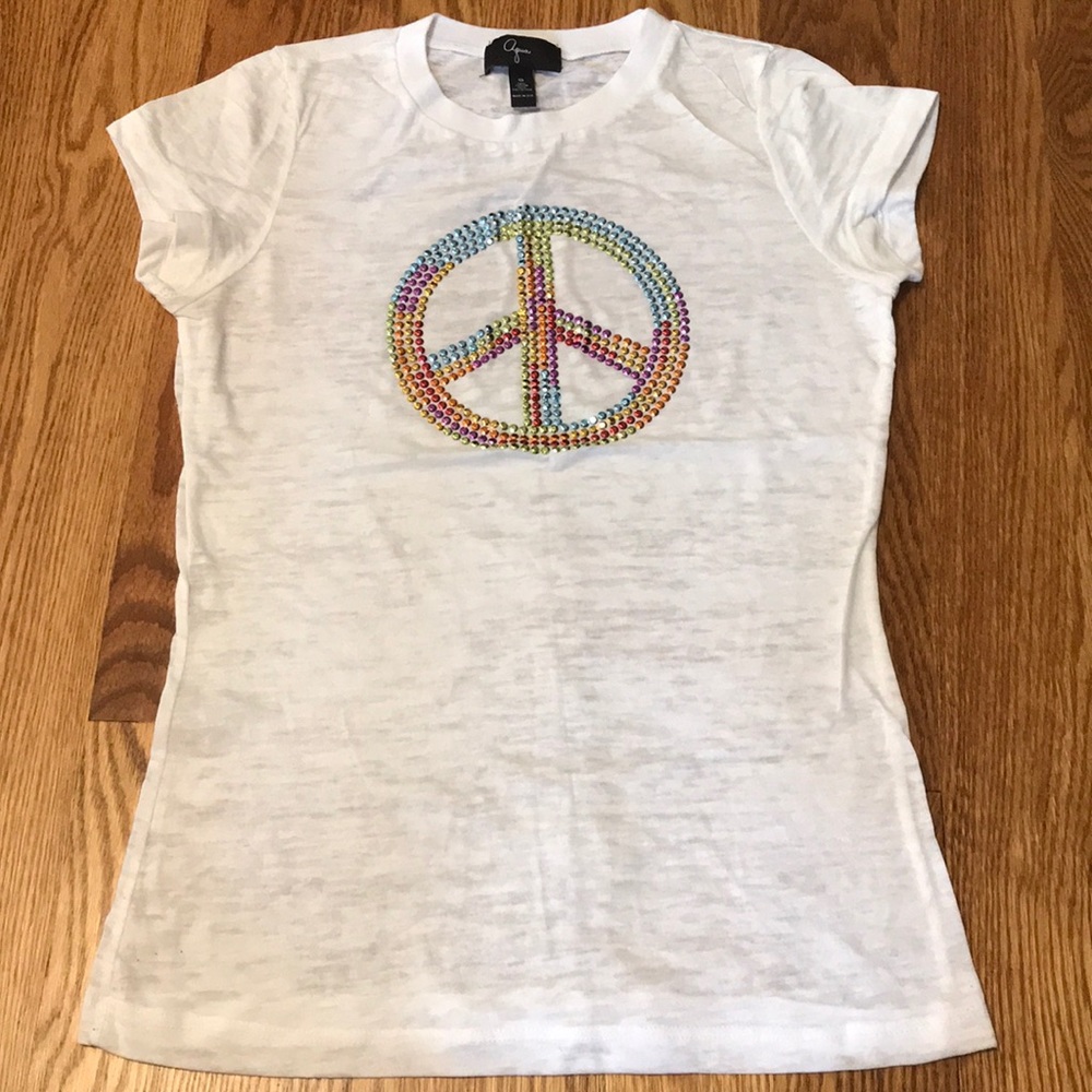 Aqua peace sign t-shirt